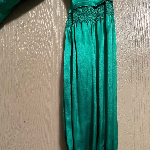 New S Express Design Studio 100% genuine Silk Satin Blouse Bubble Gathered Sleev - Picture 3 of 8